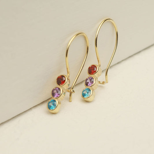 Sterling Silver Colorful Crystals Women's Exquisite Versatile Elegant Earrings Weloria