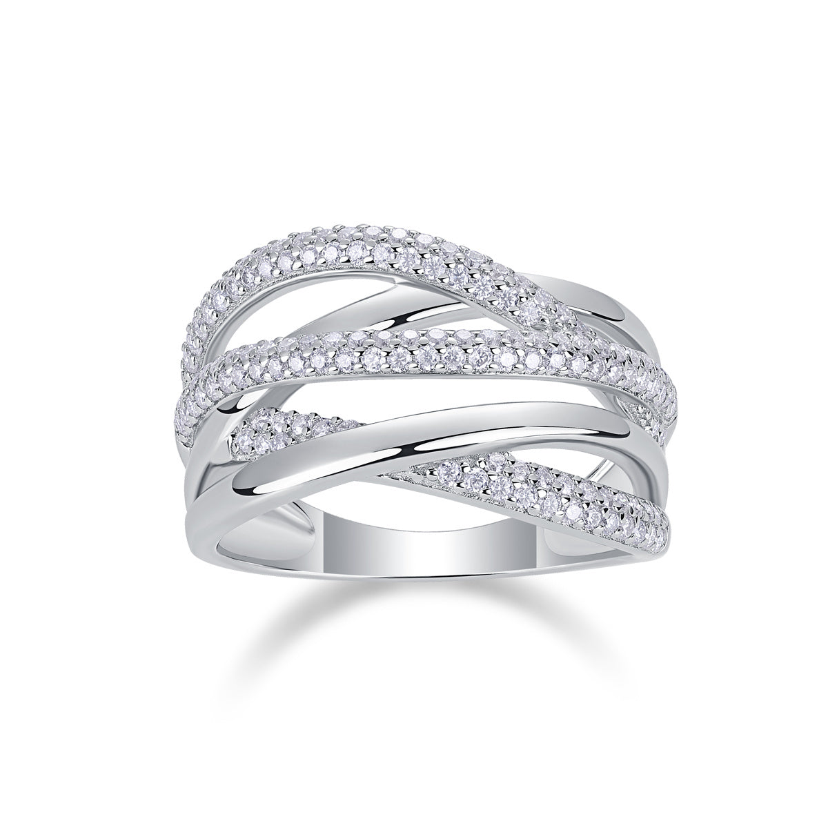 Brilliant Interweaving - A Fashionable And Luxurious Jewelry Accessory Set With Moissanite S925 Sterling Silver And Platinum-plated Diamond Weloria