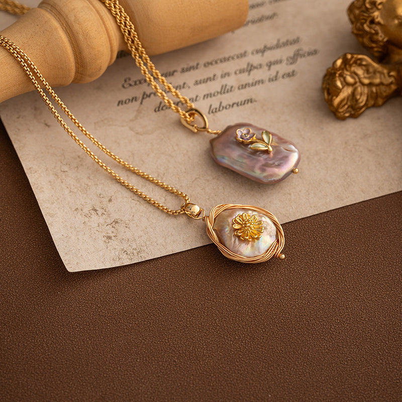 Natural Baroque Freshwater Pearl Pendant Necklace Neck Accessories Weloria