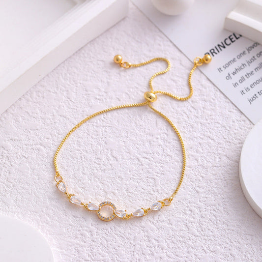 Micro Inlaid Zircon Simple Circle Bracelet Weloria