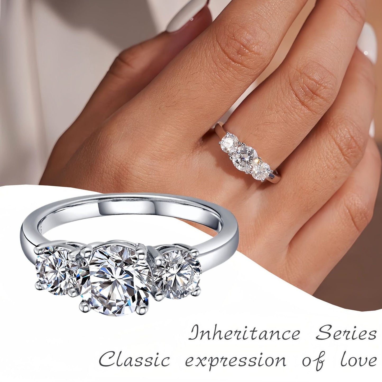 Classic Sansheng Sanshi Couple Rings Twist Twisted String Zircon Lines Weloria