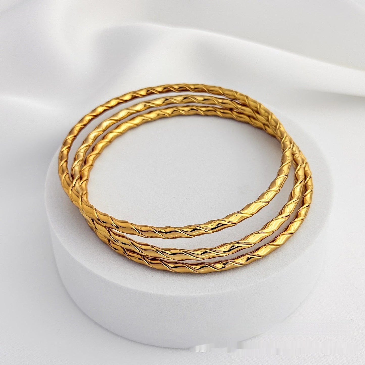 Stainless Steel Square Wire Twist Bracelet Weloria