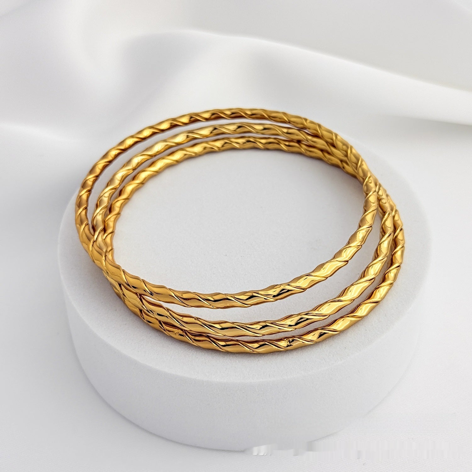 Stainless Steel Square Wire Twist Bracelet Weloria