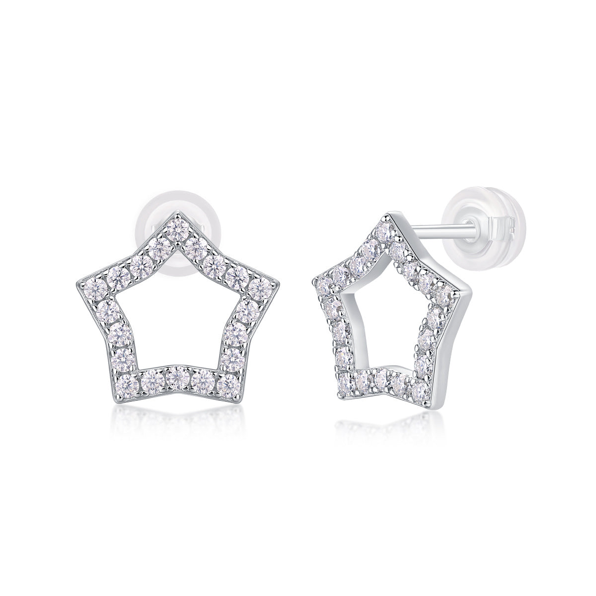 Tonight's New Star - S925 Moissanite Sterling Silver Earrings With Platinum-plated Stud Earrings, Fashionable, Trendy And Affordable Jewelry Weloria