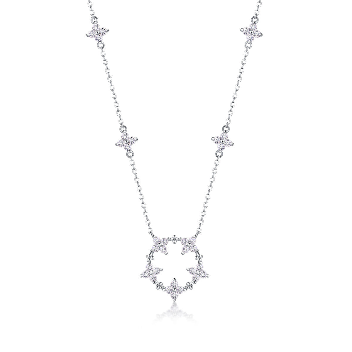 Iris - A Fashionable And Luxurious Diamond Jewelry Pendant Set With Moissanite S925 Sterling Silver And Platinum Plating Weloria