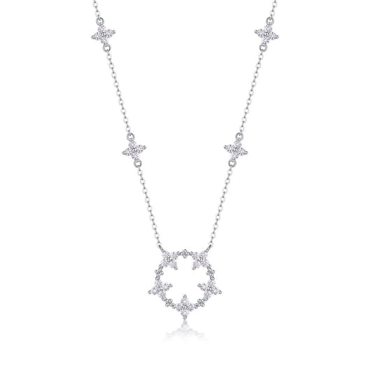 Iris - A Fashionable And Luxurious Diamond Jewelry Pendant Set With Moissanite S925 Sterling Silver And Platinum Plating Weloria