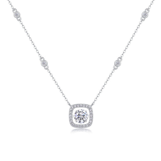 Sweet - A Fashionable And Luxurious Diamond Jewelry Pendant Set With 1-carat Moissanite S925 Sterling Silver And Platinum Plating Weloria