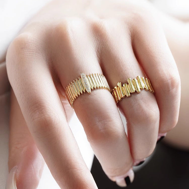 Retro Yellow 18k Gold Cool Sa Organ Diamond Ring Weloria