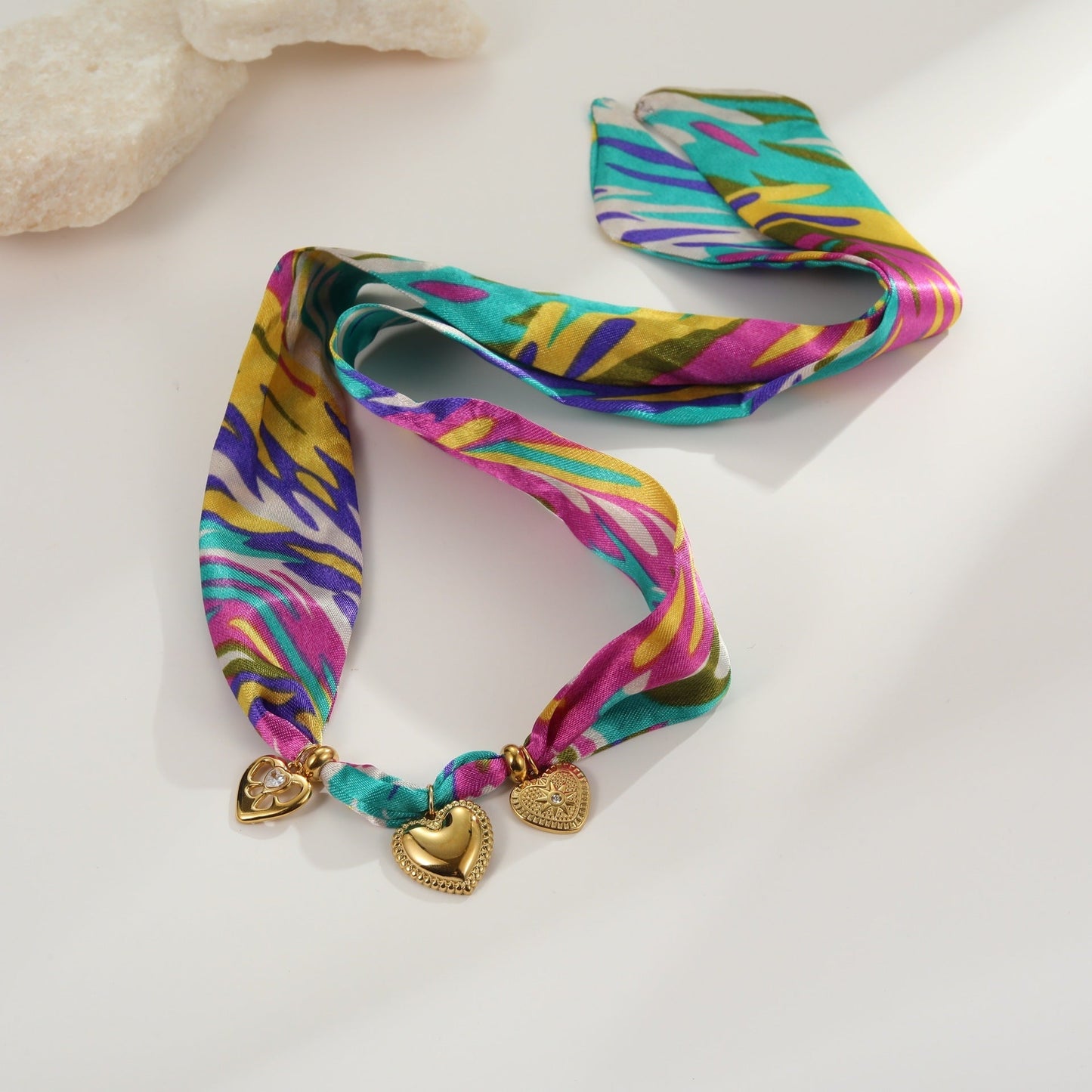 Fashion New Color Scarf Vacation Style Love Pendant Necklace Plated Bracelet Weloria