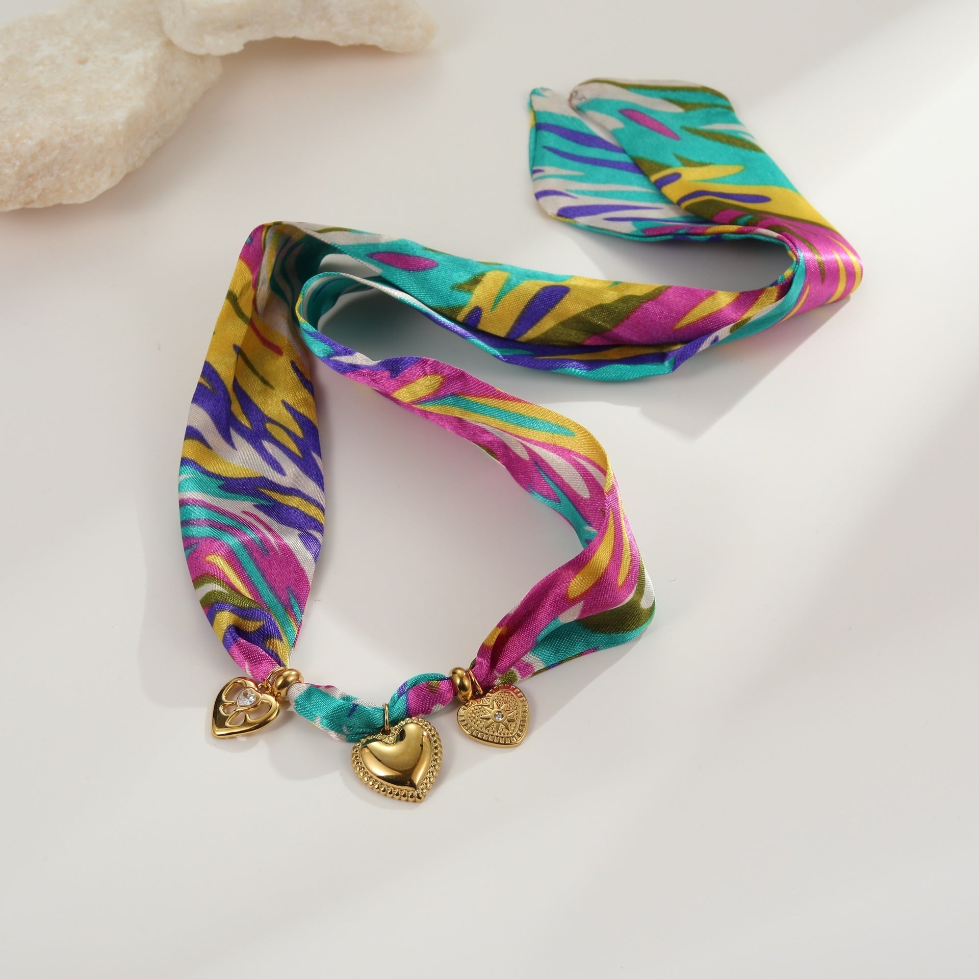 Fashion New Color Scarf Vacation Style Love Pendant Necklace Plated Bracelet Weloria