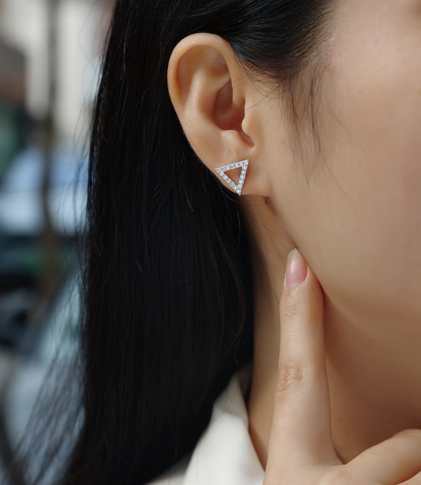 Unique - Set With Moissanite S925 Sterling Silver And Platinum-plated Stud Earrings, Fashionable, Trendy And Affordable Jewelry Weloria