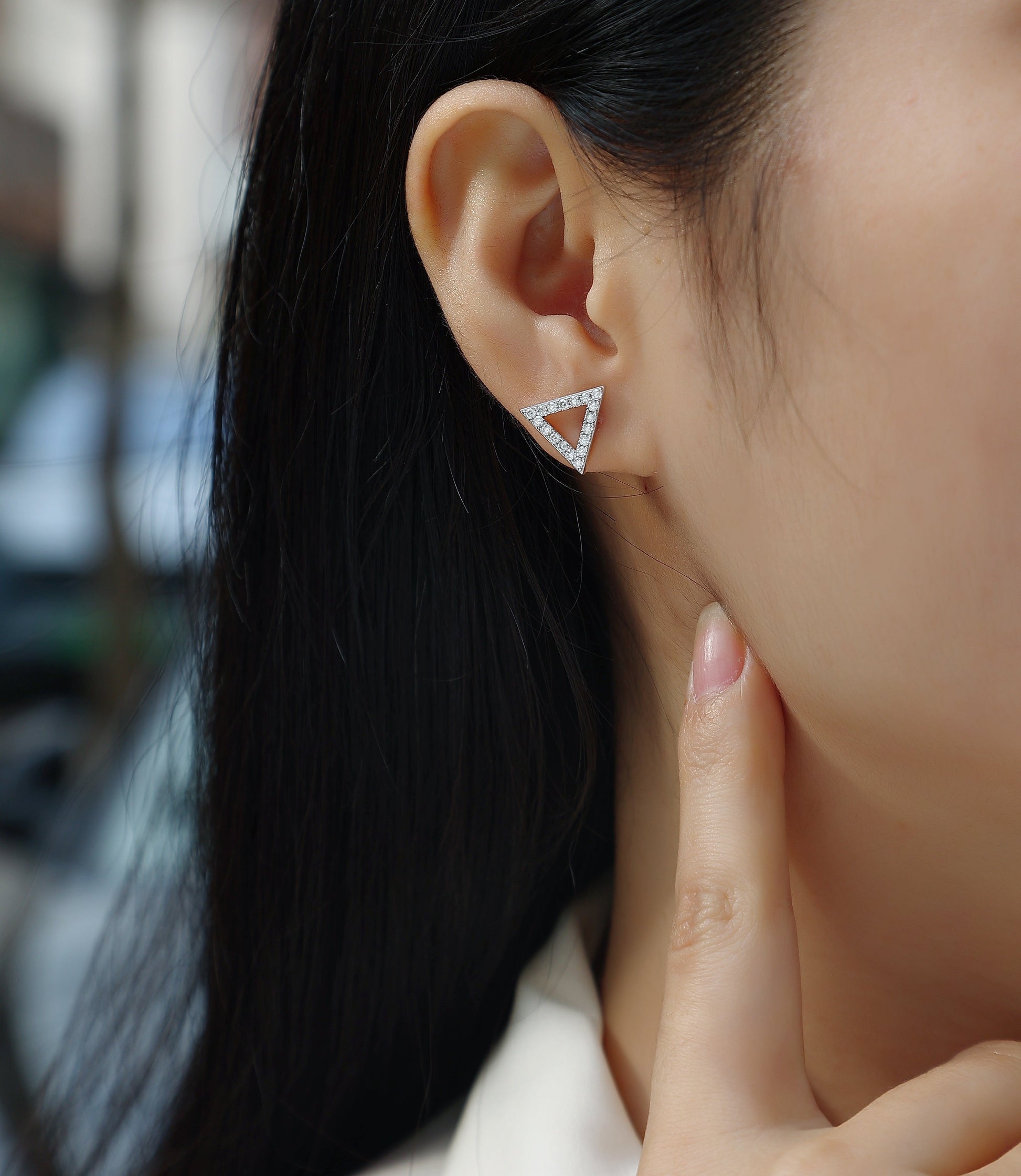 Unique - Set With Moissanite S925 Sterling Silver And Platinum-plated Stud Earrings, Fashionable, Trendy And Affordable Jewelry Weloria
