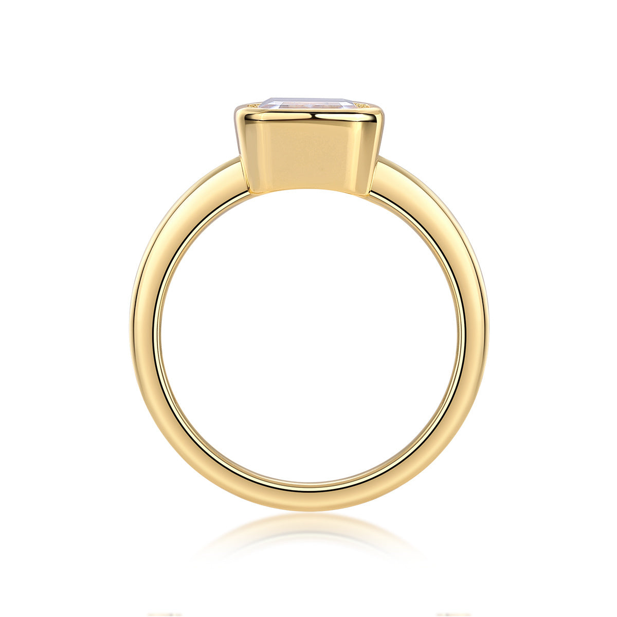 Pagoda - A Fashionable Diamond Jewelry Piece Set With Moissanite S925 Sterling Silver And Gold-plated Diamond Ring Weloria