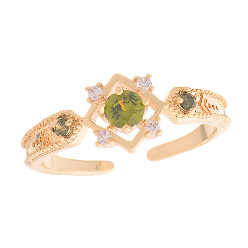 French Style Design Purple Zircon Set Ring For Women Weloria