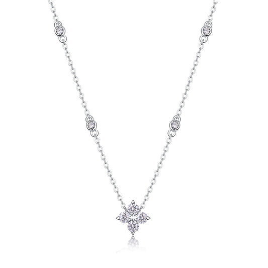 Radiant Star - A Fashionable And Luxurious Diamond Jewelry Pendant Set With Moissanite S925 Sterling Silver And Platinum Plating Weloria