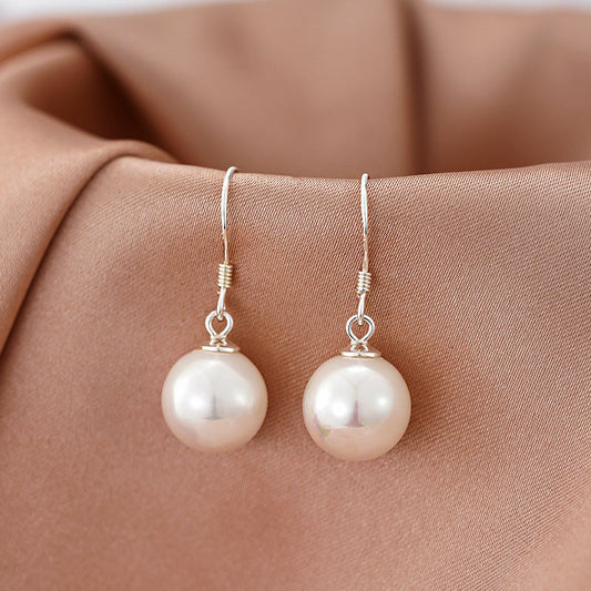 All-matching Opal Ear Hook 925 Sterling Silver Shell Pearl Earrings High-grade Female Earrings Weloria