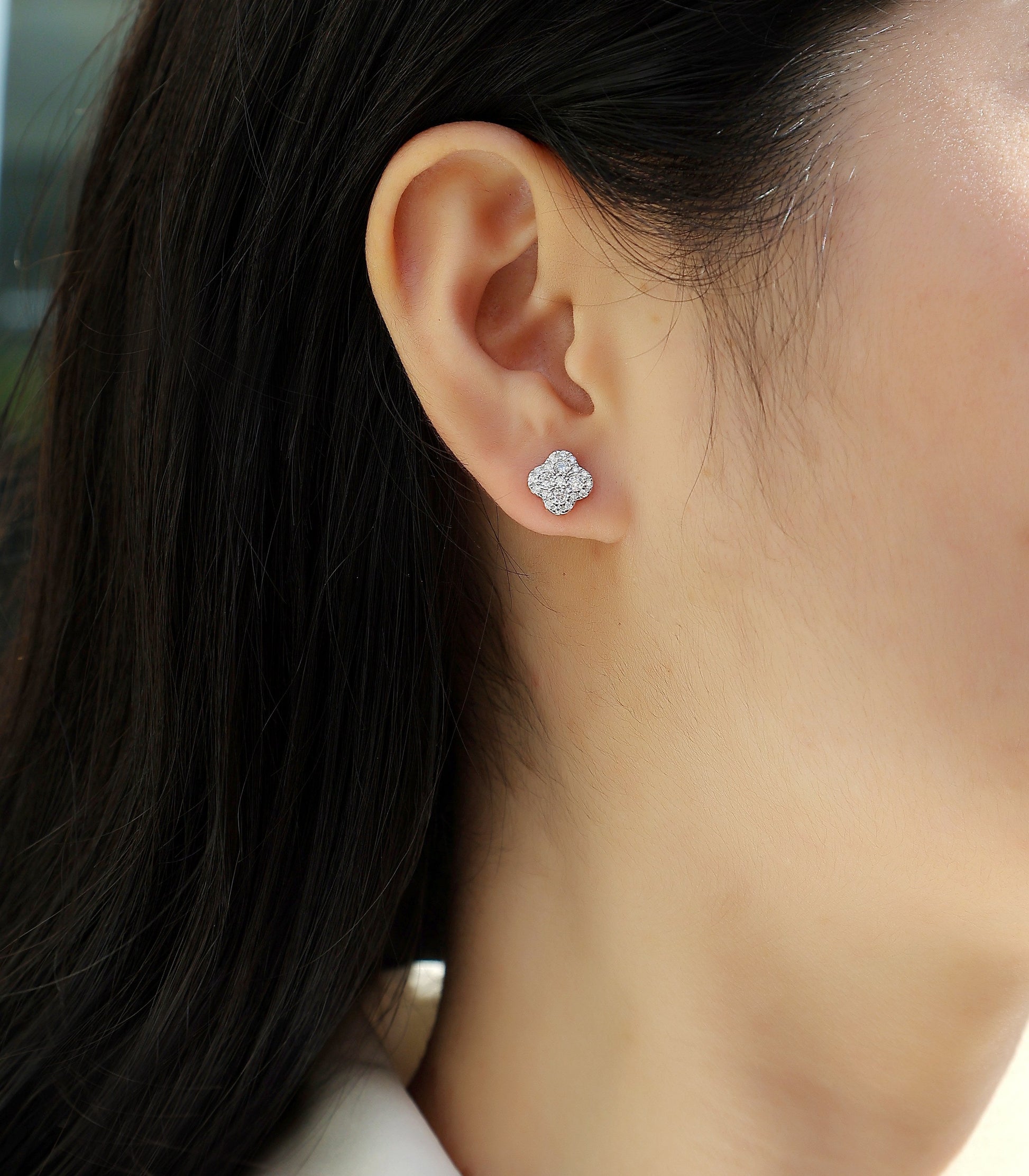 Ningxiang - Fashionable And Luxurious Diamond Jewelry Earrings Set With Moissanite S925 Sterling Silver And Platinum-plated Stud Earrings Weloria