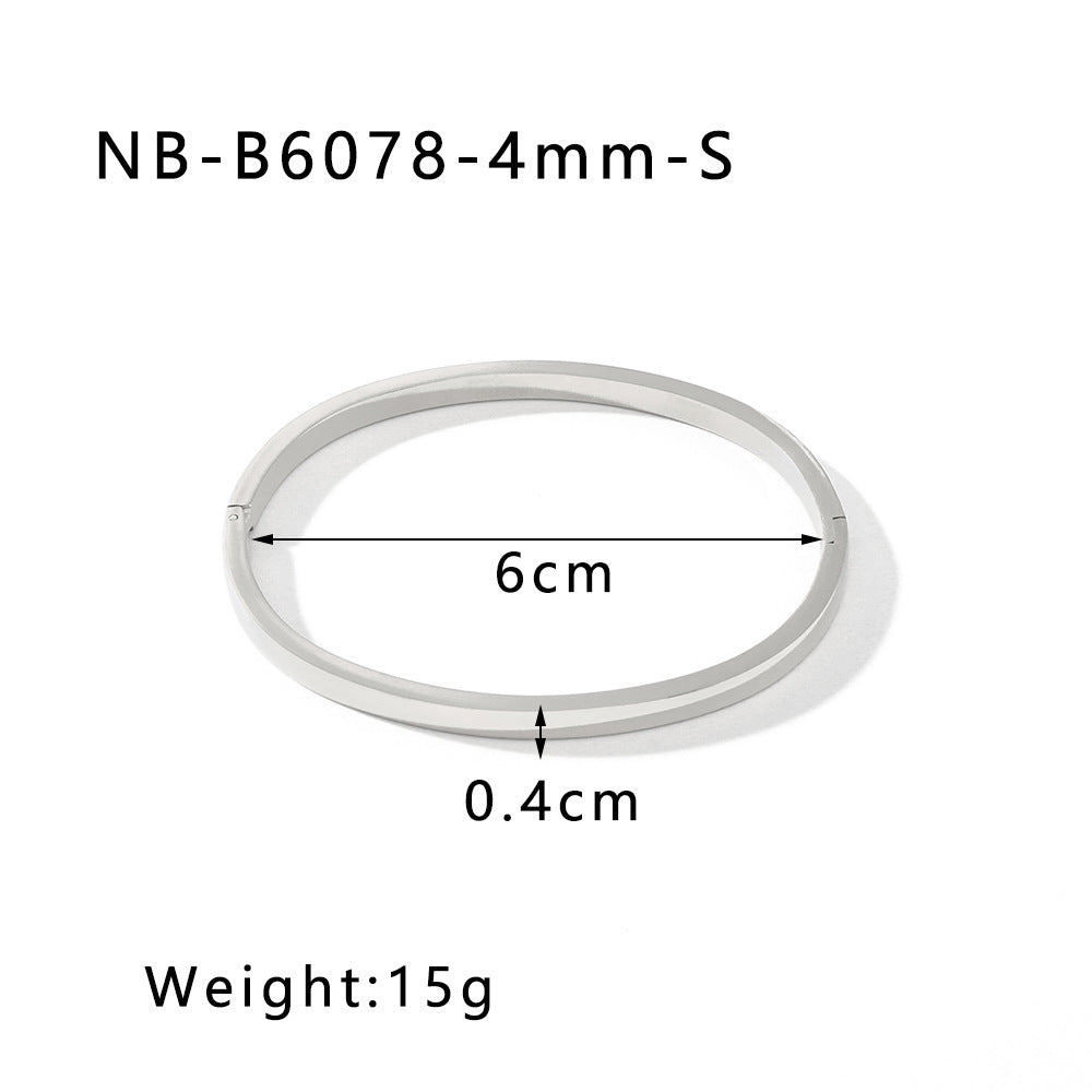 Fashionable All-match Stainless Steel Gold-plated Glossy Bracelet Does Not Fade Weloria