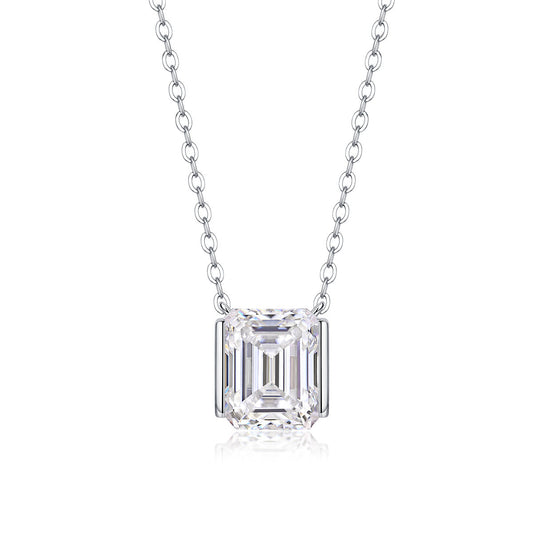The Brilliance In A Small Space - A Fashionable Jewelry Pendant Set With Moissanite S925 Sterling Silver And Platinum-plated Diamond, Moissanite Silver Jewelry Weloria