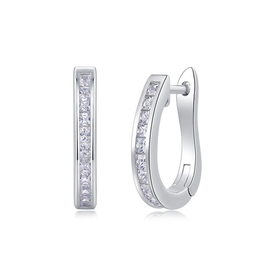 Touch Tenderness - Fashionable And Luxurious Diamond Jewelry Earrings Set With Moissanite S925 Sterling Silver And Platinum-plated Stud Earrings Weloria