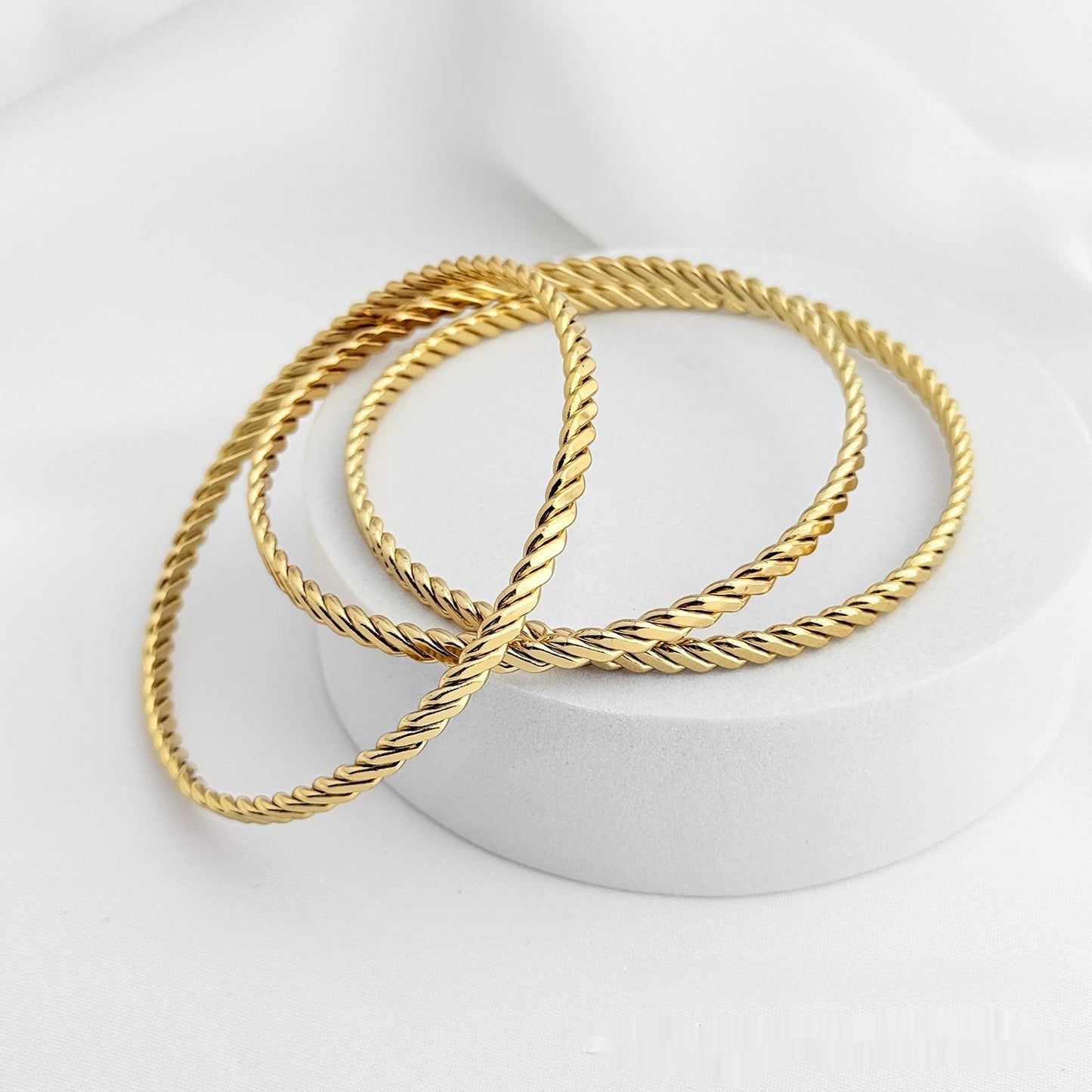 Stainless Steel Square Wire Twist Bracelet Weloria