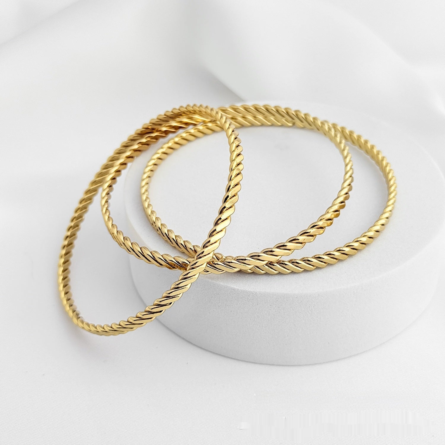 Stainless Steel Square Wire Twist Bracelet Weloria