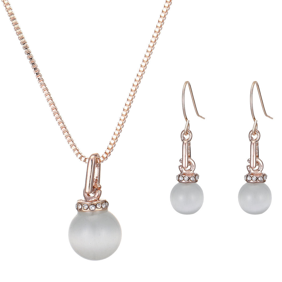Geometric Ball Resin Necklace Earrings Jewelly Suit Weloria