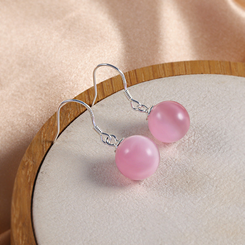 All-matching Opal Ear Hook 925 Sterling Silver Shell Pearl Earrings High-grade Female Earrings Weloria