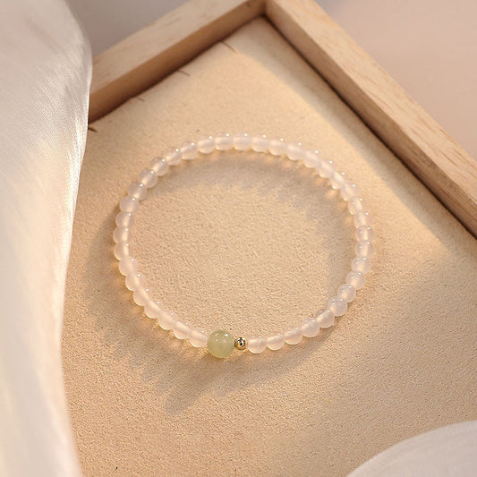 Natural Hetian Jade White Agate Women's Bracelet Weloria