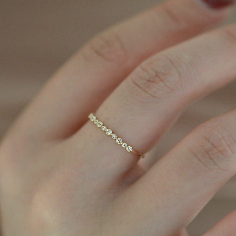 Women's Simple And Versatile Zircon Ring Exquisite Twin Elegant Weloria