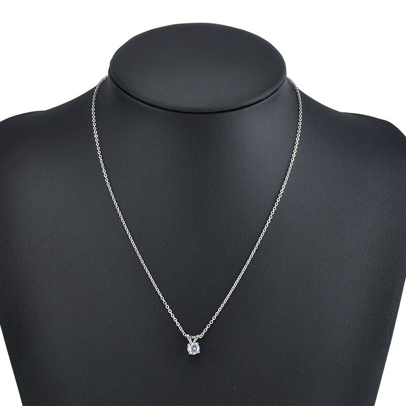 Zircon Pendant Four-claw Necklace Women's Simple Fashion Temperament Trend Weloria
