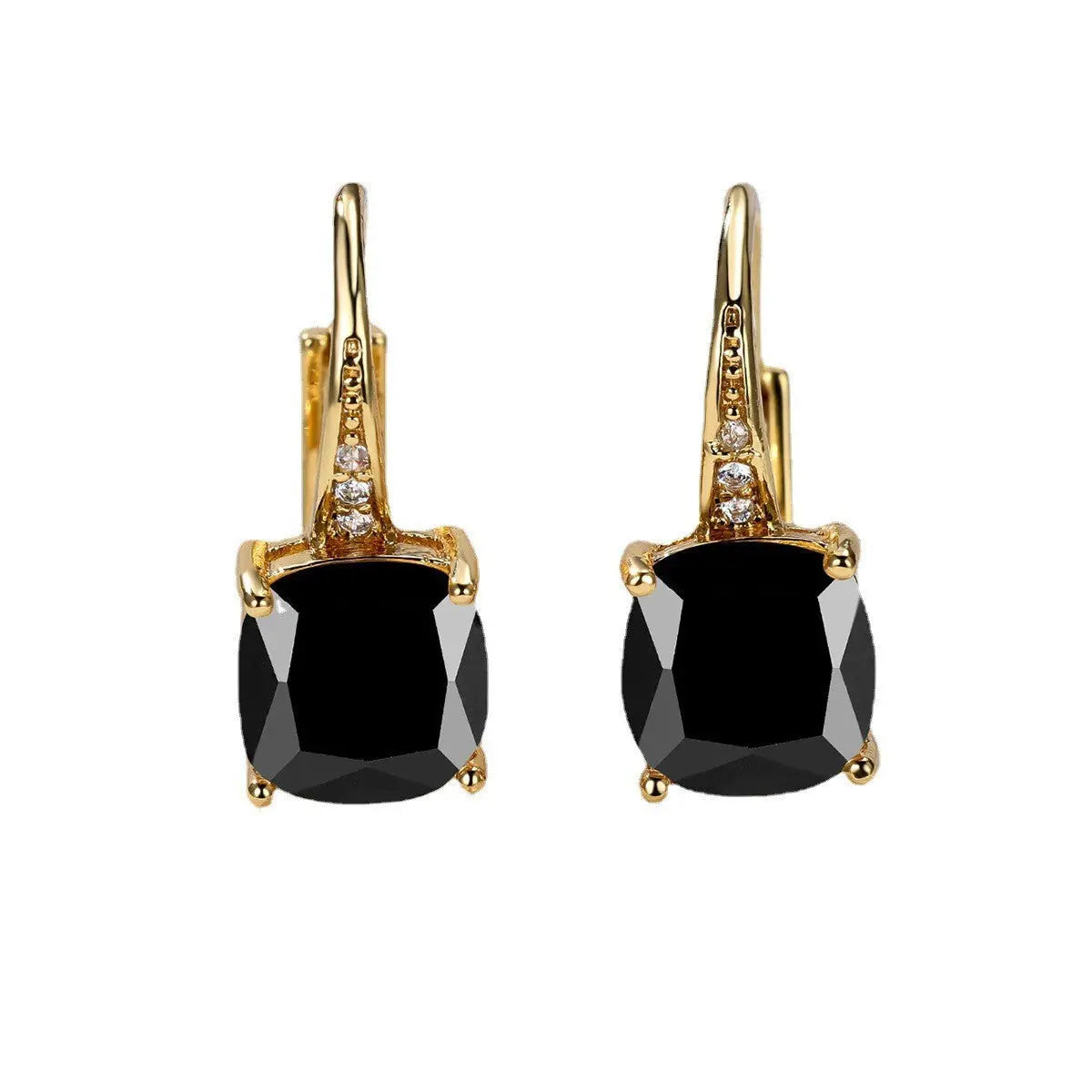 Square Zircon Inlaid Ear Hook Korean Style Fashion All-matching Weloria