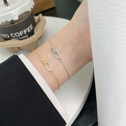 S925 Sterling Silver Mobius Strip Bracelet Weloria
