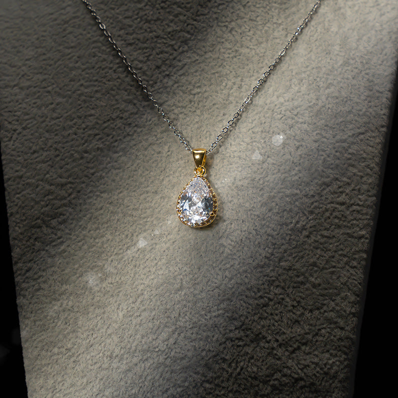 Drop-shaped Zircon Non-fading Ornament Three-piece Set Weloria