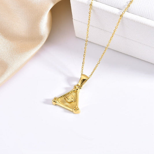 Vacuum Plating 18K Gold Special-interest Design Light Luxury Retro Style Stainless Steel Necklace For Women Weloria