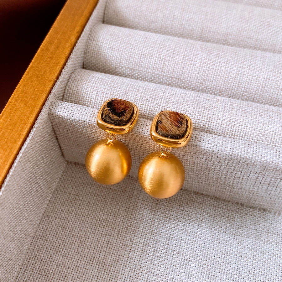 Simple And Versatile Square Leopard Print Women's Earrings Weloria