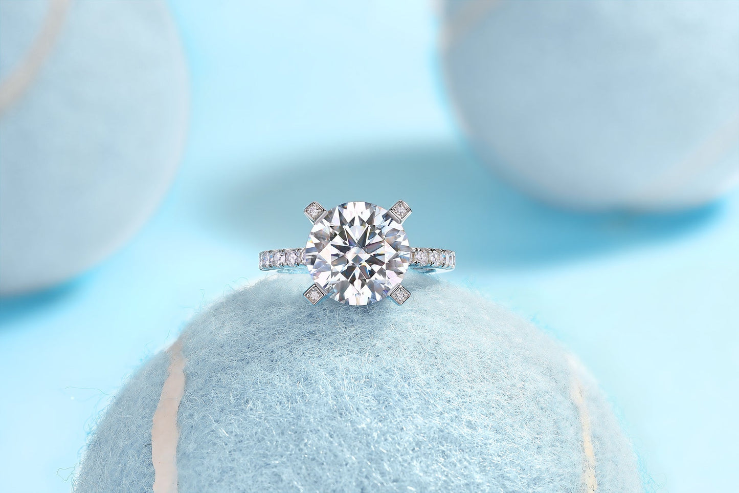 Radiant - A Fashionable And Luxurious Jewelry Piece Set With 5-carat Moissanite S925 Sterling Silver And Platinum-plated Diamond Weloria