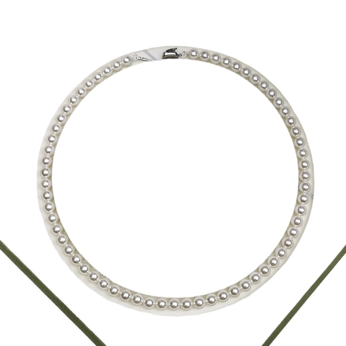 925 Silver Ingot Buckle Strong Light High Quality Shell Pearls Australian White Necklace Weloria
