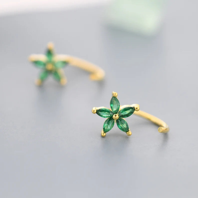 Zircon Ear Studs Copper Plated Real Gold Micro Inlaid Women's Fashion Earrings Weloria