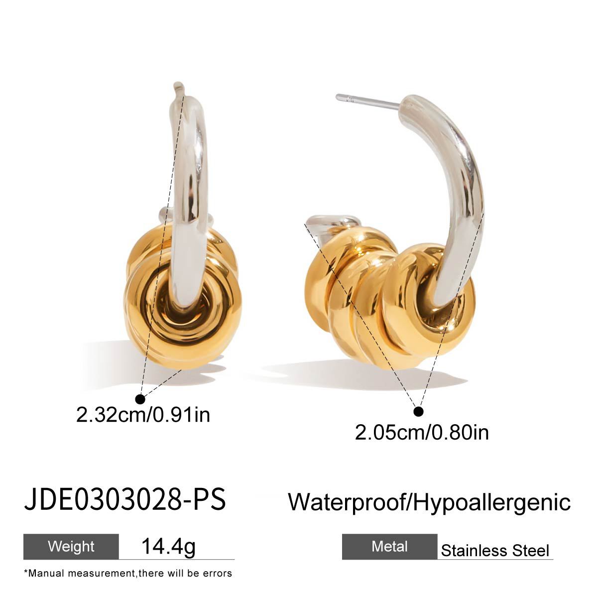 Stainless Steel C-type Ear Studs Non-fading Titanium Steel Ornament Weloria