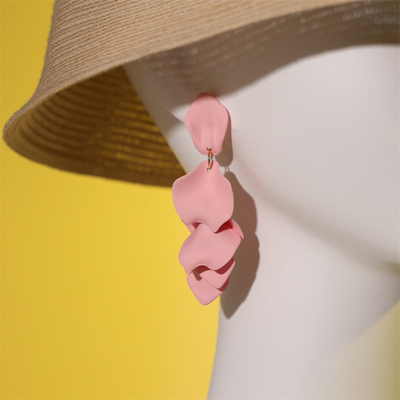 Beach Style Creative Handicraft Leaf Earrings Europe And America Weloria