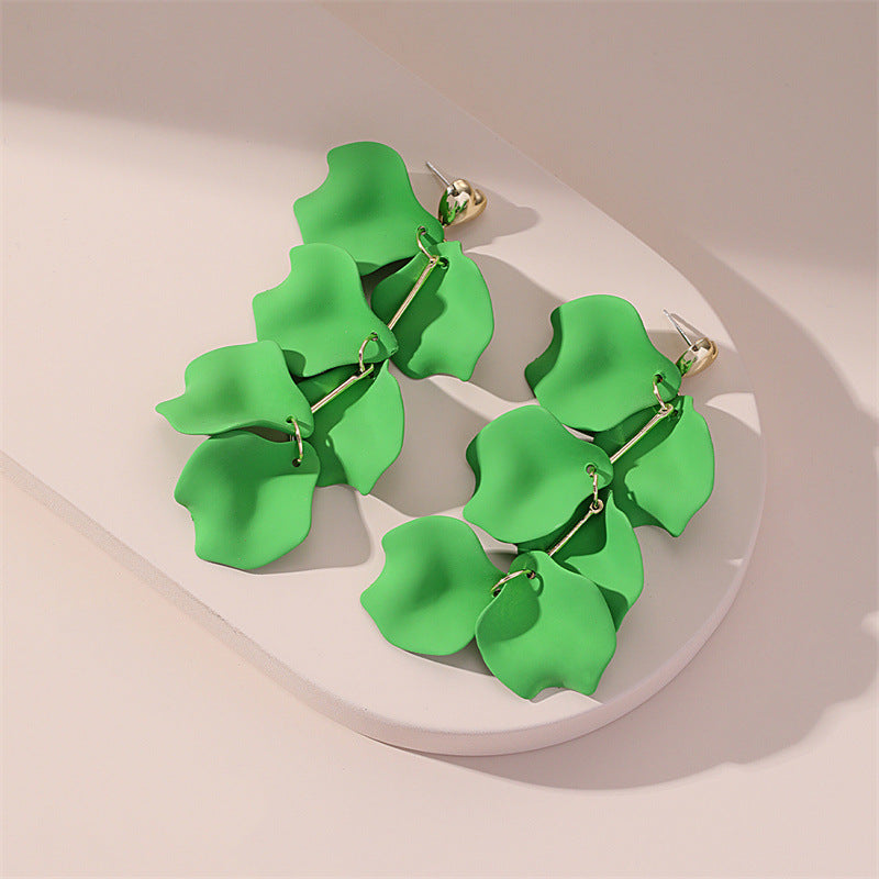 Beach Style Creative Handicraft Leaf Earrings Europe And America Weloria