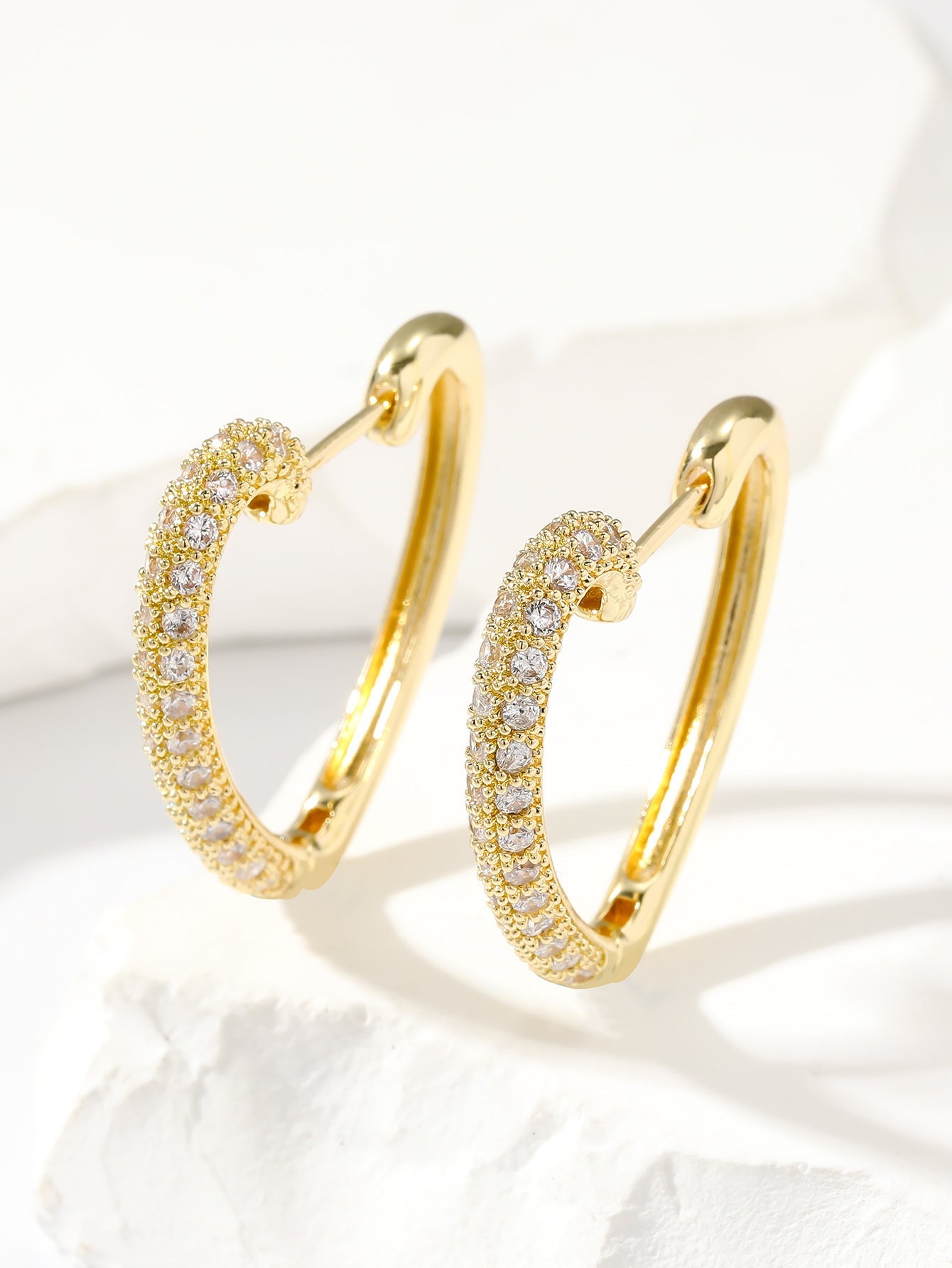 Fashion Retro Gold Love Multi-color Zircon Stud Earrings Weloria