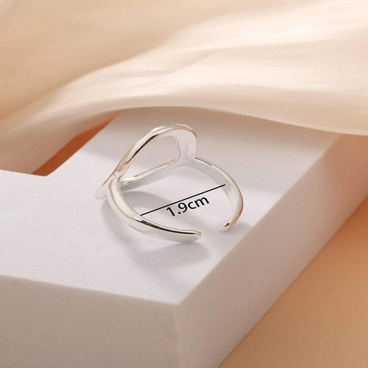 Women's Fashionable New Oil Pressure Opening Love Heart Ring Weloria