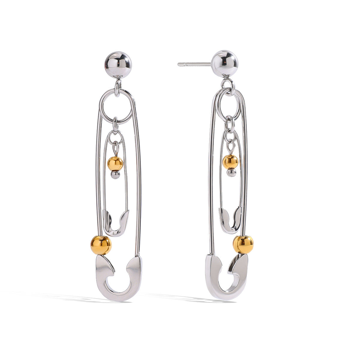 Stainless Steel Clip Ear Studs Titanium Steel No Fading Earrings Weloria