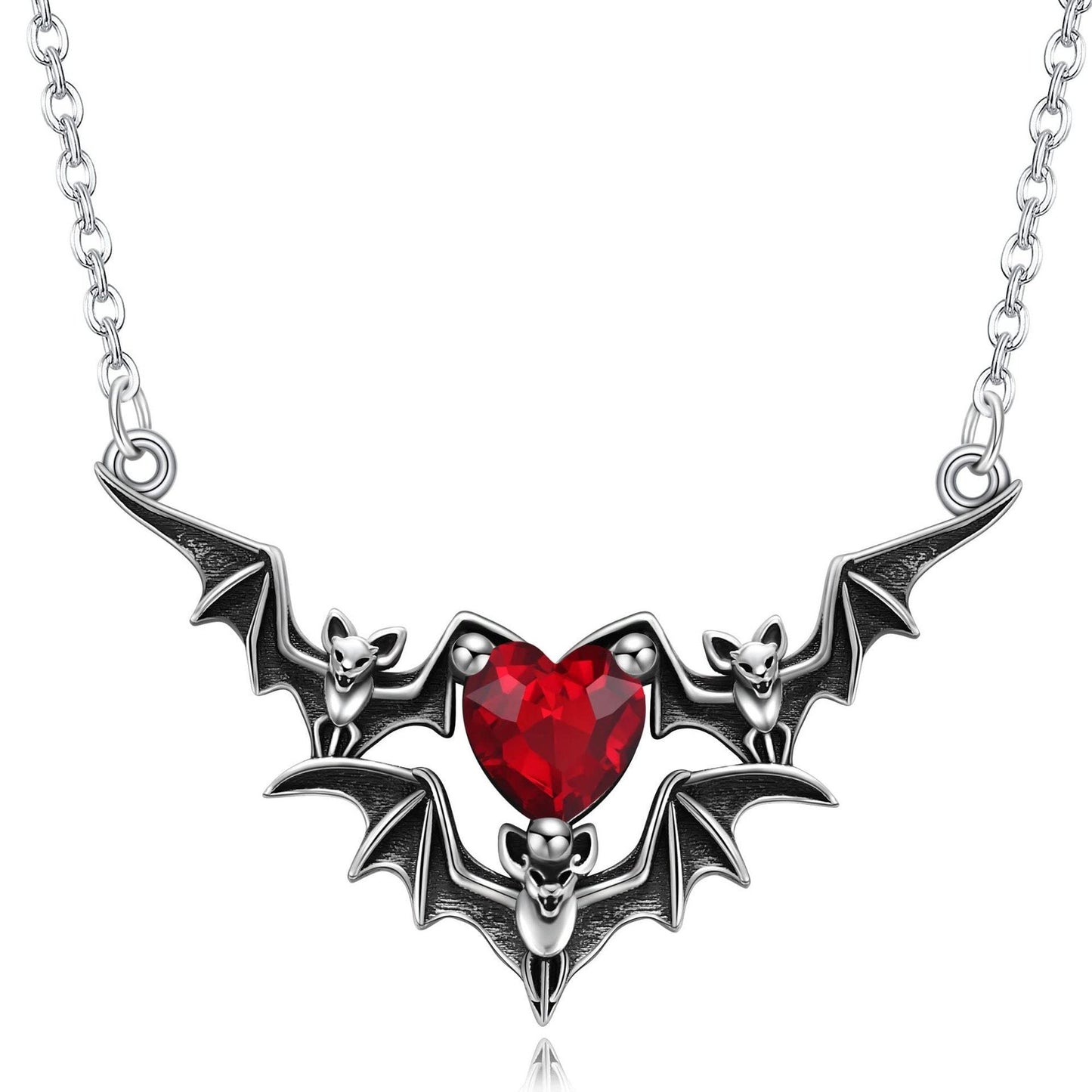Dark Red Love Ghost Claw Pendant Necklace Weloria