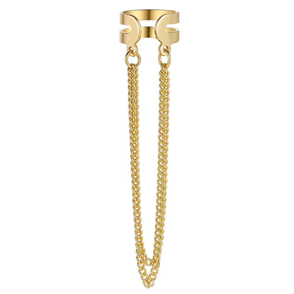Fashion Double Metal Chain Tassel Earrings Weloria
