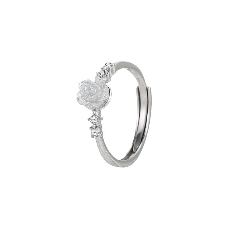 French Retro Rose Camellia Ring For Women Weloria