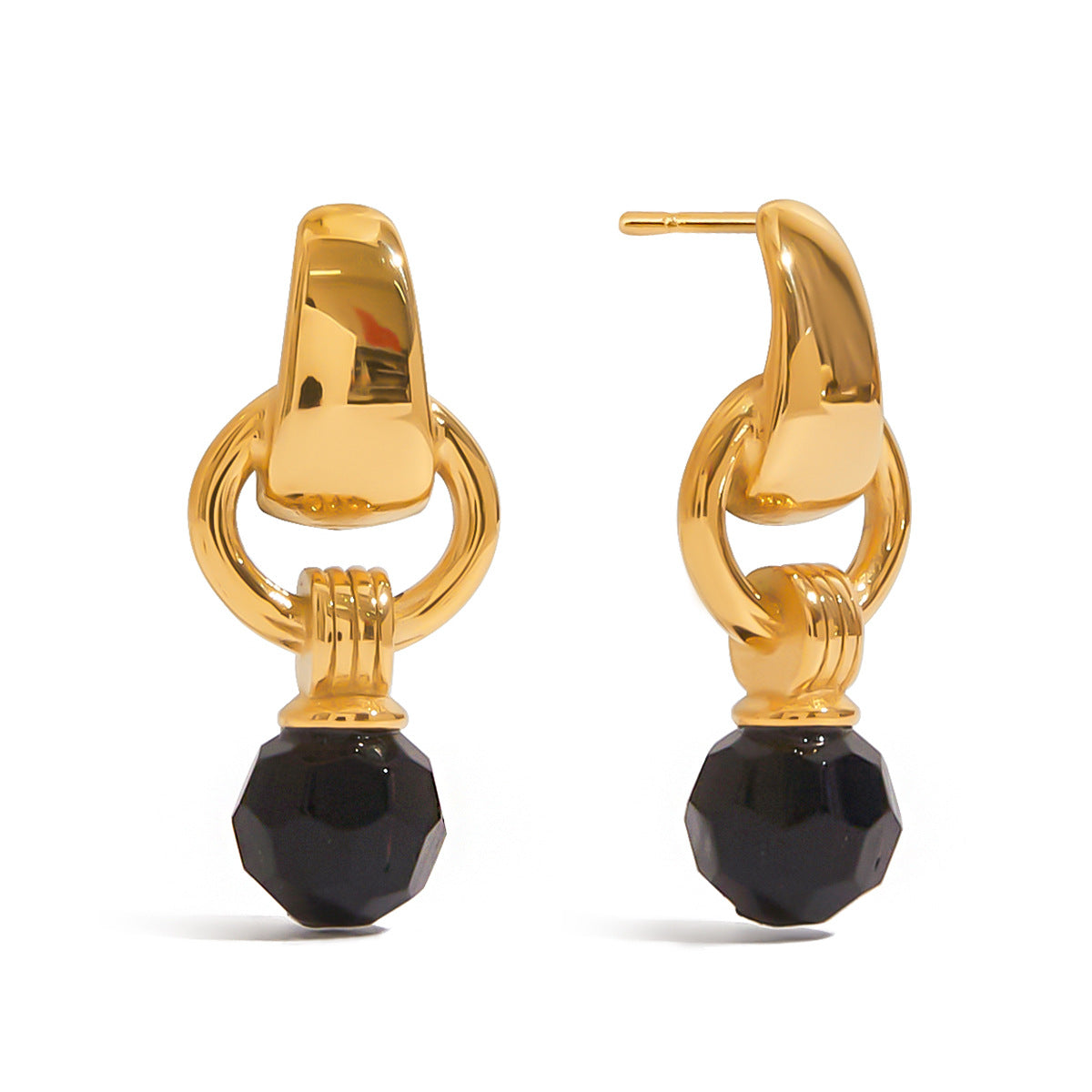 Stainless Steel Black Crystal Earrings Titanium Steel Earrings Weloria