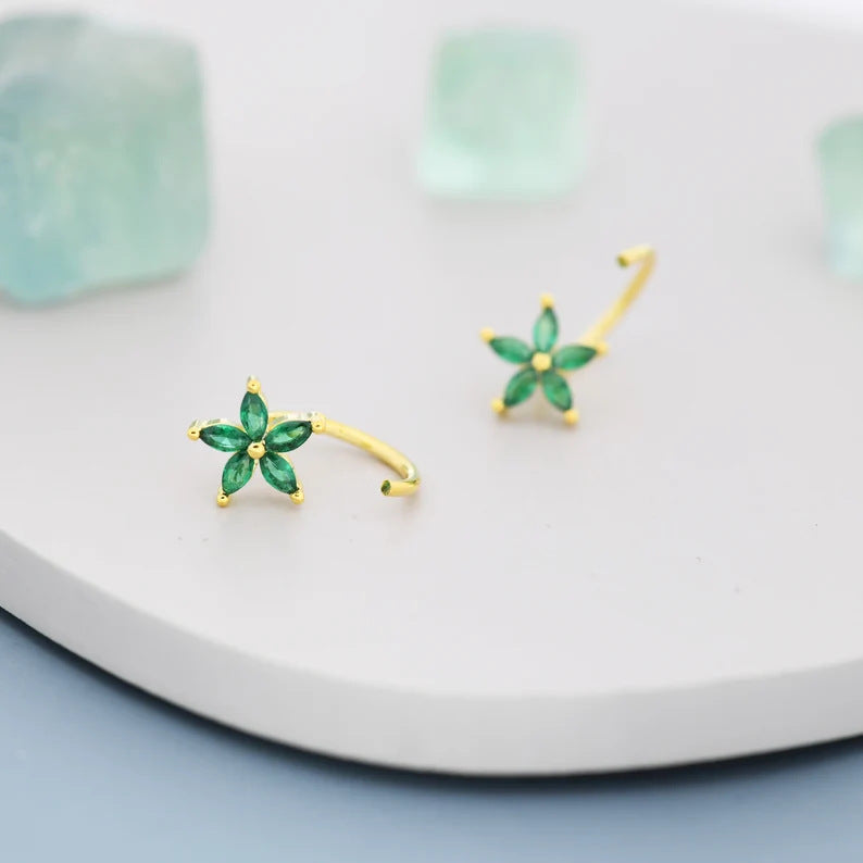 Zircon Ear Studs Copper Plated Real Gold Micro Inlaid Women's Fashion Earrings Weloria